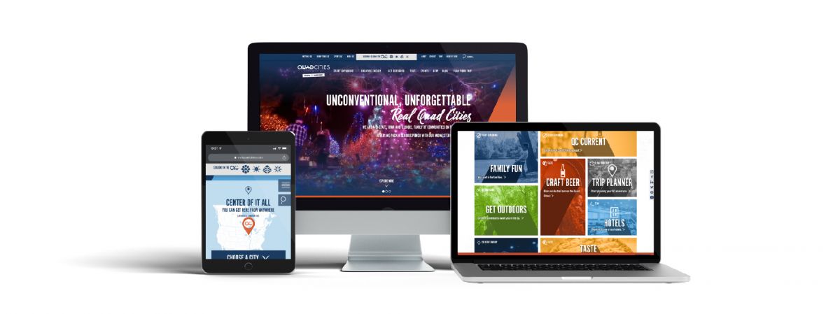 Brand board TAG created for Visit Quad Cities' new website.